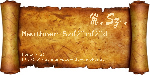 Mauthner Szórád névjegykártya